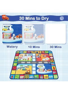 YPlus Water Doodle Mat Board Game, Painting Drawing Color Mat For Toddlers, Mess Free Magic Paint Montessori Toys For Kids Portable Activity - Theme Farm  - Image 5