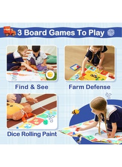 YPlus Water Doodle Mat Board Game, Painting Drawing Color Mat For Toddlers, Mess Free Magic Paint Montessori Toys For Kids Portable Activity - Theme Farm  - Image 3