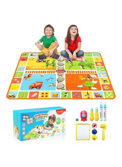 YPlus Water Doodle Mat Board Game, Painting Drawing Color Mat For Toddlers, Mess Free Magic Paint Montessori Toys For Kids Portable Activity - Theme Farm  - Image 1
