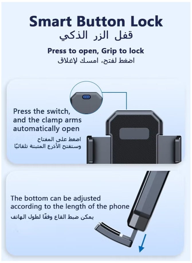 حامل جوال للسيارة مضاد للاهتزاز، حامل هاتف للسيارة بتصميم قفل سيليكون قوي، تثبيت سهل وسريع بدون اهتزاز، متوافق مع جميع الهواتف الذكية، قاعدة متينة ودوران 360 درجة للاستخدام أثناء القيادة، مناسب للسيارة والتابلوه والزجاج الأمامي - Image 4