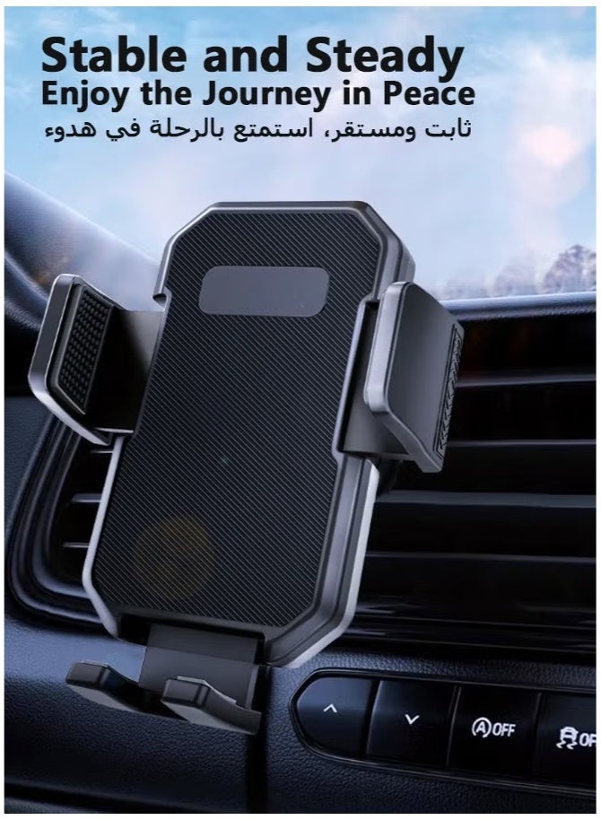 حامل جوال للسيارة مضاد للاهتزاز، حامل هاتف للسيارة بتصميم قفل سيليكون قوي، تثبيت سهل وسريع بدون اهتزاز، متوافق مع جميع الهواتف الذكية، قاعدة متينة ودوران 360 درجة للاستخدام أثناء القيادة، مناسب للسيارة والتابلوه والزجاج الأمامي - Image 2