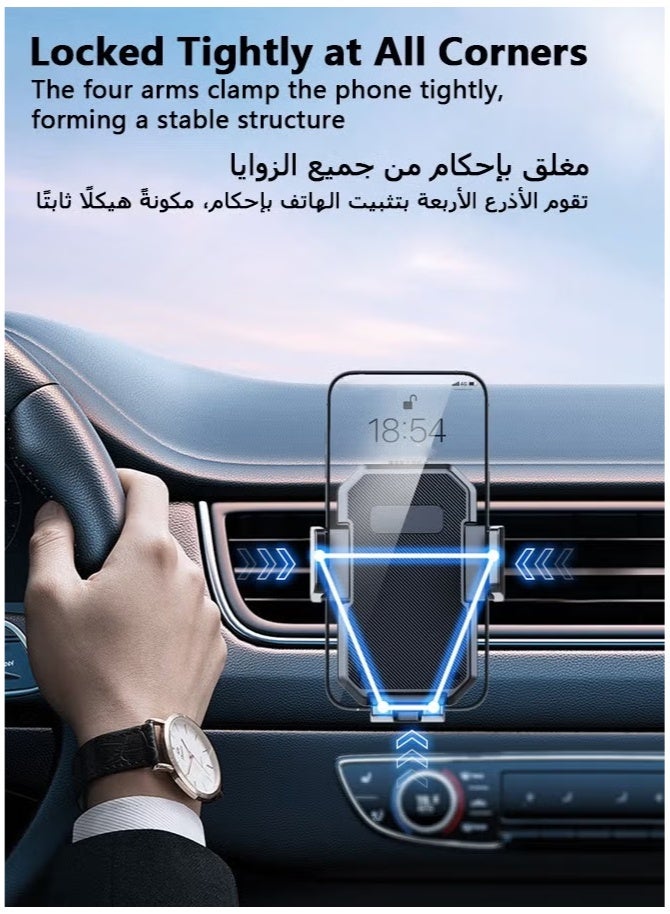 حامل جوال للسيارة مضاد للاهتزاز، حامل هاتف للسيارة بتصميم قفل سيليكون قوي، تثبيت سهل وسريع بدون اهتزاز، متوافق مع جميع الهواتف الذكية، قاعدة متينة ودوران 360 درجة للاستخدام أثناء القيادة، مناسب للسيارة والتابلوه والزجاج الأمامي - Image 3