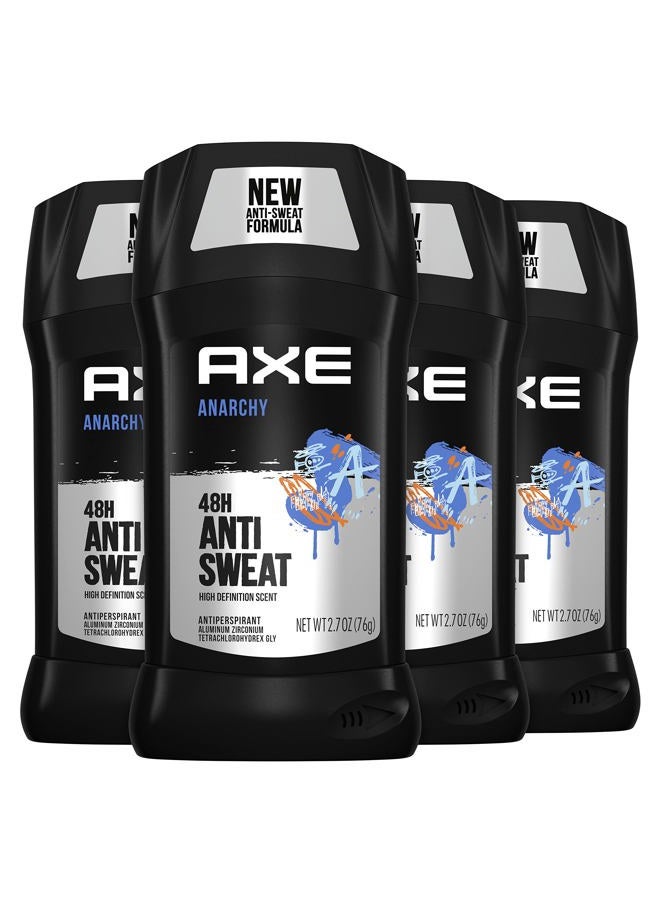 Axe Antiperspirant Stick For Men 48 Hour Sweat and Odor Protection For Long Lasting Freshness, Anarchy Dark Pomegranate And Sandalwood Men's Deodorant 2.7oz 4 Count - Image 1