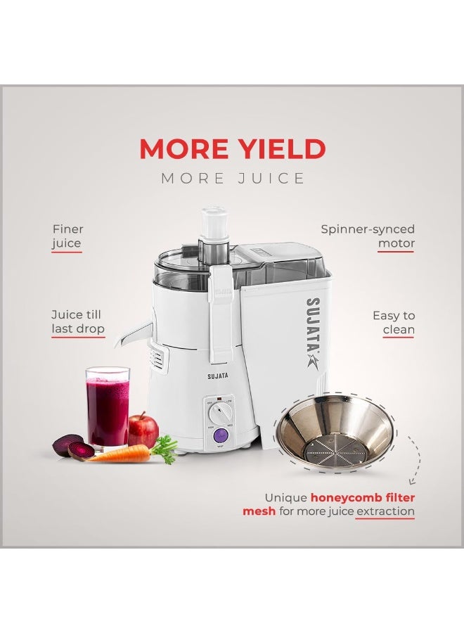 Sujata Powermatic Maxima Juicer Mixer Grinder|900 Watts Double Ball Bearing Motor|22000 RPM|Non-Stop 90 Mins Running|3 Jars including 1750ml Blender, 1000ml Grinder, 500ml Chutney Jar| (White) - Image 2
