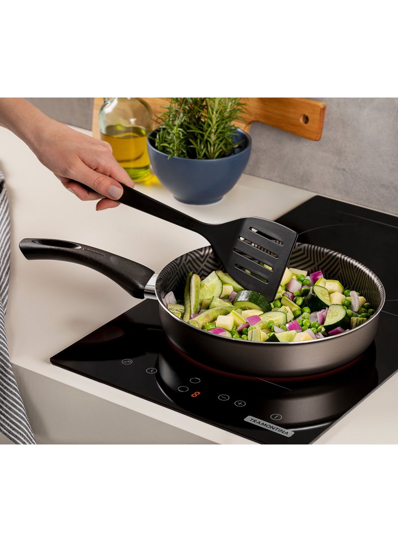 TRAMONTINA Since 1911,Made in Brazil- Paris 8 Pieces Lead Colored Aluminum Cookware Set with Interior and Exterior Starflon Max PFOA Free Nonstick Coating  - Image 3