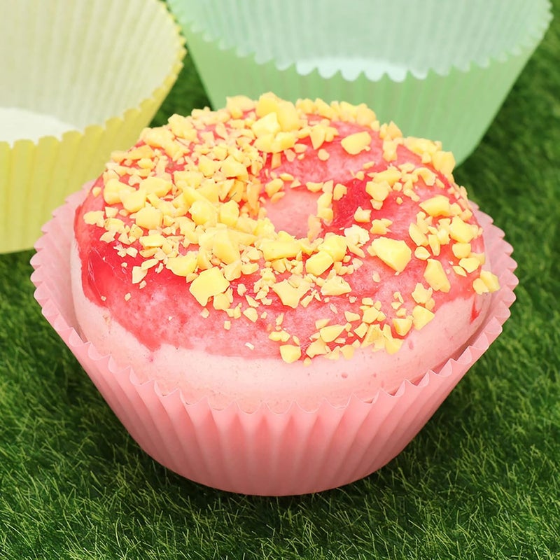 GANAZONO 300pcs Colorful Mixed Party Muffin Cups Paper Baking Cups Nonstick Cupcake Wrappers for Cakes Desserts Home Baking Supplies Random Color - Image 4