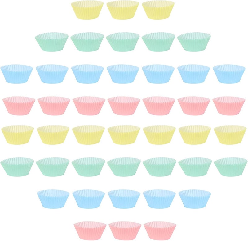 GANAZONO 300pcs Colorful Mixed Party Muffin Cups Paper Baking Cups Nonstick Cupcake Wrappers for Cakes Desserts Home Baking Supplies Random Color - Image 1
