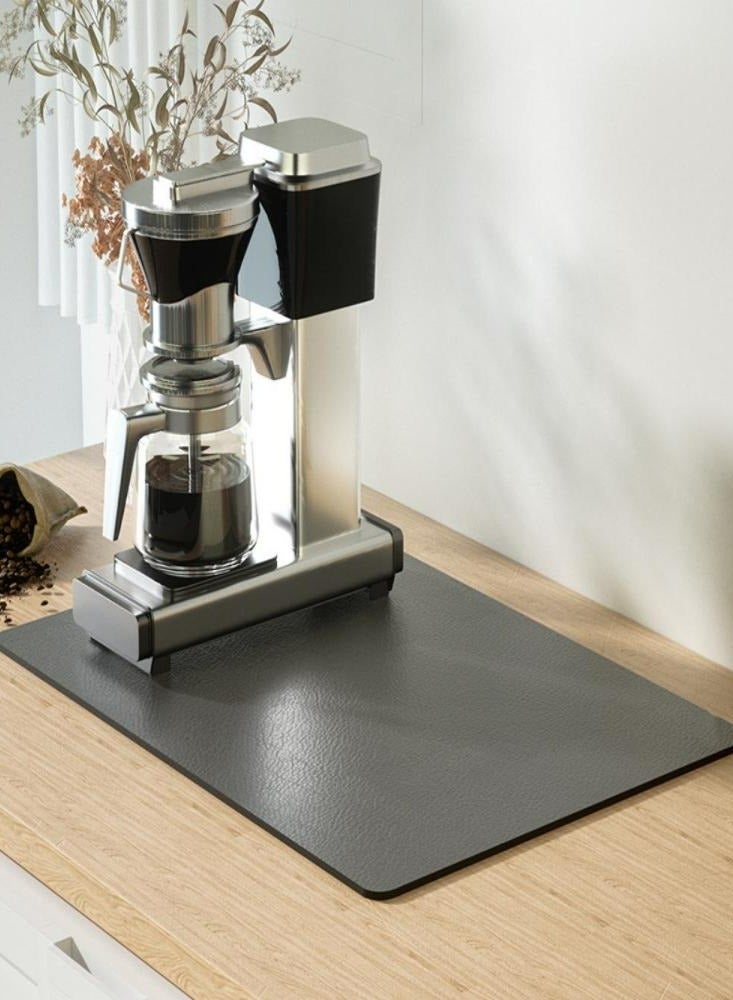 Oasisgalore Grey kitchen mat for drying dishes, coffee bar use,heat resistant and easy to clean.  - Image 1