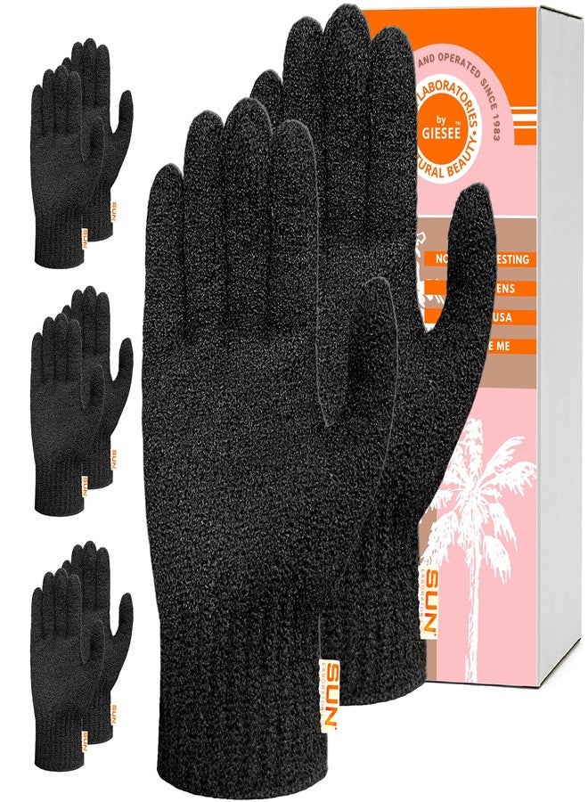 Sun Laboratories By Giesee Exfoliating Gloves 4 Pairs - Body Scrubber, Exfoliating Body Scrubber, Exfoliating Body Scrub, Self Tan Remover Mitt, Sunless Tanner Remover, Pre Tan Exfoliator, Tan Removal - Image 1