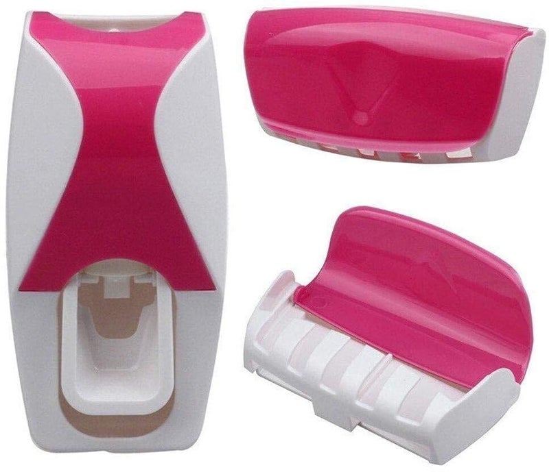 APAYA WallMounted Toothpaste Dispenser with Toothbrush Holder Automatic Squeezer Multicolour  - Image 2
