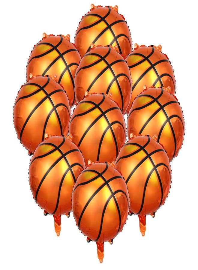 BIEUFBJI 10 Pieces Basketball Balloon 18 inches Mylar Basketball Balloon Party Decoration for Basketball Theme Sports Theme Party Birthday Party Decoration Supplies