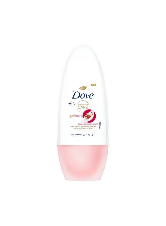 Dove Women Antiperspirant Deodorant Roll On Pomegranate white/Pink 50ml - Image 1