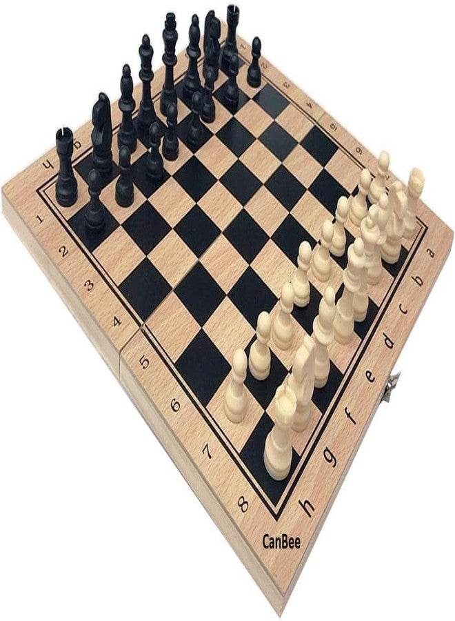 Canbee صندوق شطرنج وقطع شطرنج خشبية من كانبي، مقاس 15x15 - Image 1