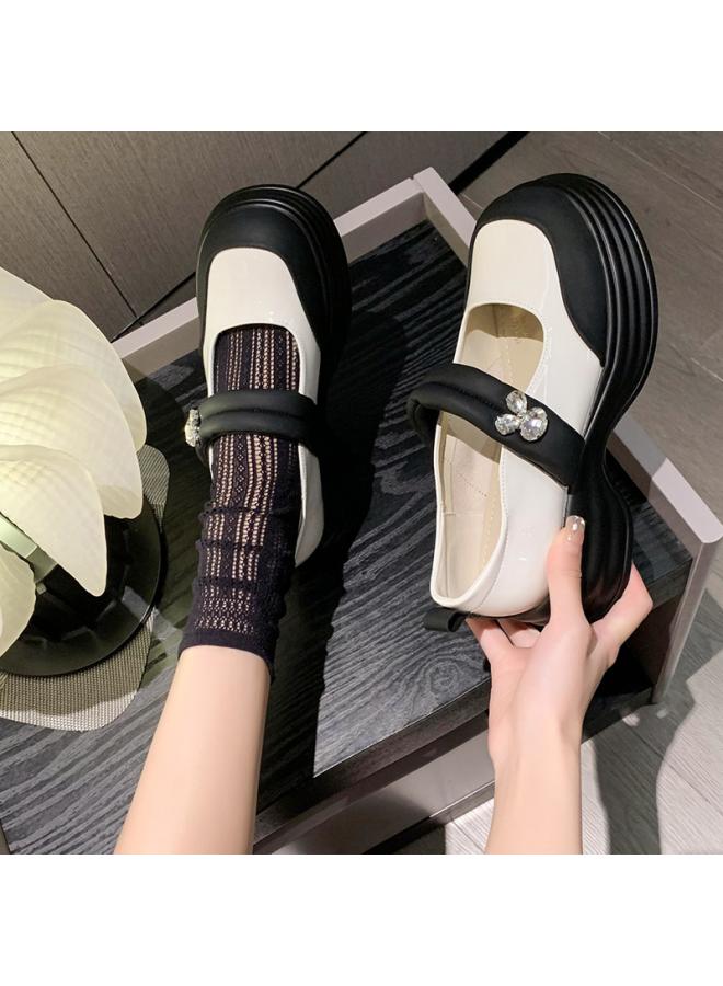 شك أحذية جلدية صغيرة بنعل ناعم للأطفال والطلاب في الربيع أحذية جديدة ذات نعل مسطح على الطراز الكوري سهلة الارتداء على الطراز البريطاني أحذية بدون كعب بطبقة واحدة - Image 3