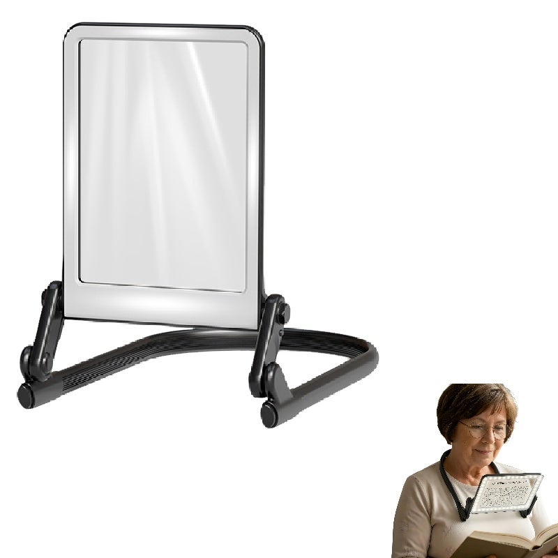 Hands-Free Neck Magnifier: Black 22.5*18.3*3.2cm, 3X Magnification - 3-Color Adjustable LED Light, 500mAh Battery for Elderly Reading, Low Vision, Crafts & Repair Work - Image 1