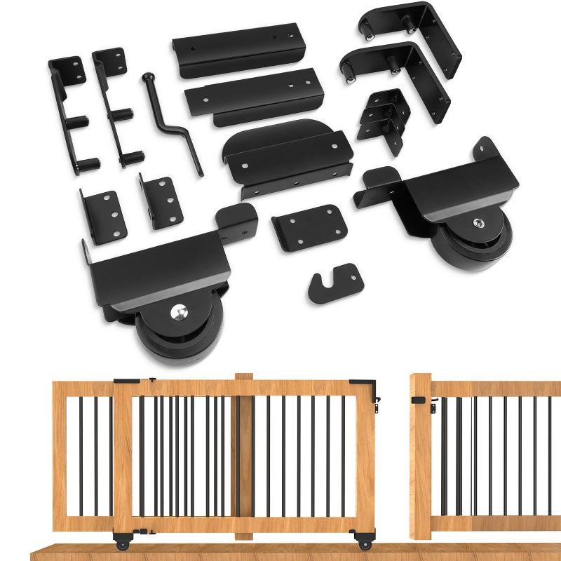 SDSNTE Sliding Gate Kitâ€“Heavy Duty Sliding Gate Hardware for Smooth, Secure Gate Operation & Easy Installation, Black - Image 1