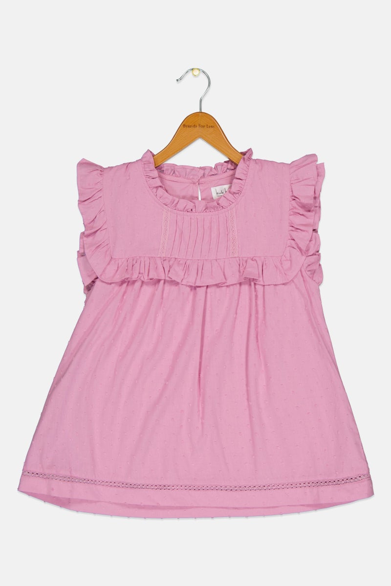 Nicole Miller Kids Girl Textured Dress, Pink - Image 1