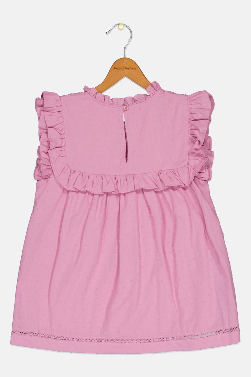 Nicole Miller Kids Girl Textured Dress, Pink - Image 2