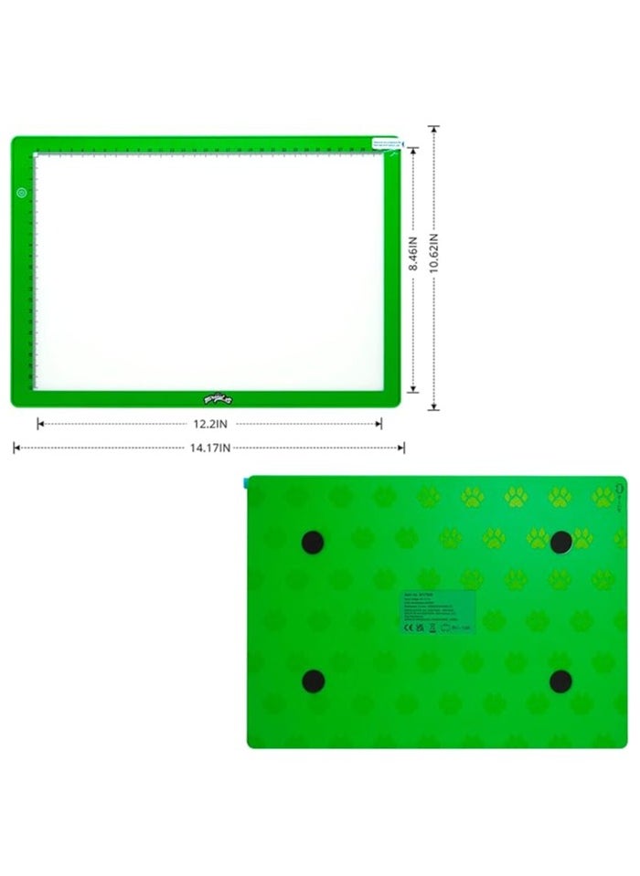 Miraculous Miraculous Cat Noir A4 LED Light Pad Drawing Kit for Kids – USB Art Set with Brightness Control, Black & Green Case & Tracing Pages by Wyncor  - Image 2