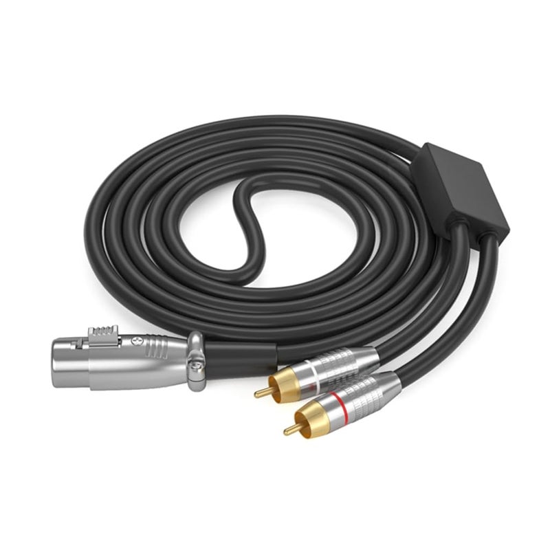 XLR Female To 2 RCA Plug Adapter Stereo Audio Cable Y Splitter 10m Silver - Image 1