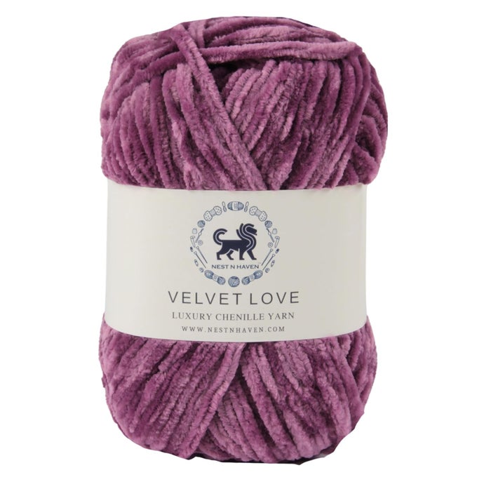 VELVET LOVE CHENILLE YARN SUPERSOFT HAND KNITTING WOOL BALL 1 BALL100 GRAM EACH BALL SUITABLE FOR CRAFT BABYWEAR BABY BLANKETS 4 MEDIUM SHADE NO NNHVL DARK LILAC