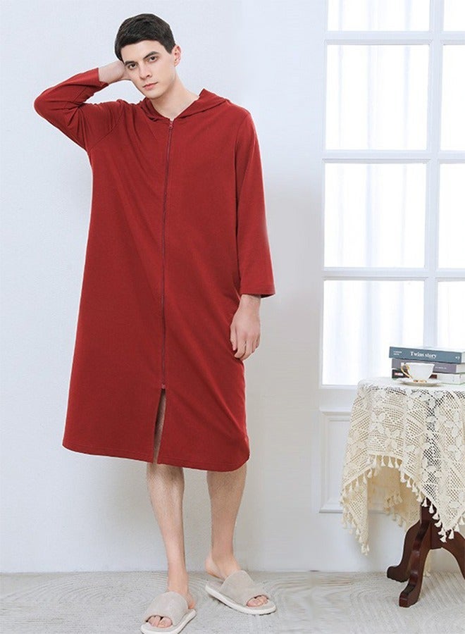 هومستر رداء حمام زيب - رداء منشفة يونيسكس ، سوبر ناعم ، ممتص للغاية ، وصديق للجلد 100٪ قطن - رداء حمام فندق سبا مثالي للاستخدام اليومي والهدايا - Image 1