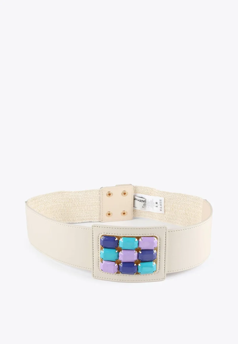 Lola Casademunt Elasticated raffia-effect belt