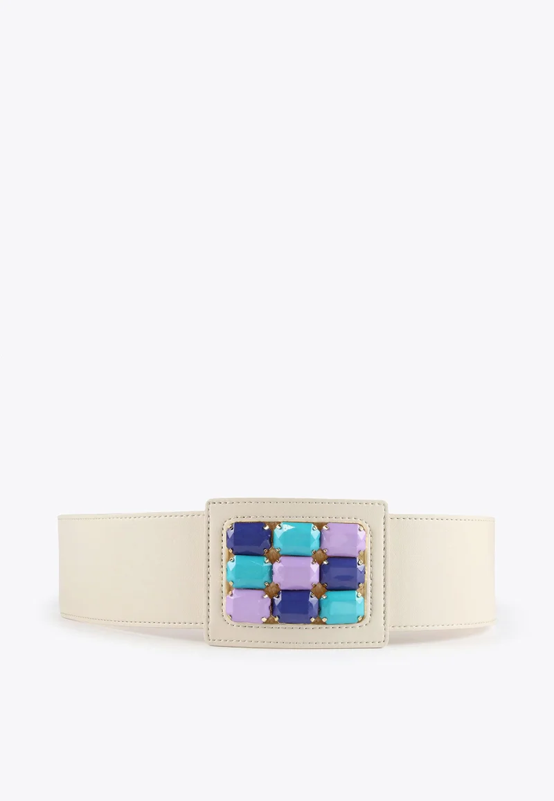 Lola Casademunt Elasticated raffia-effect belt