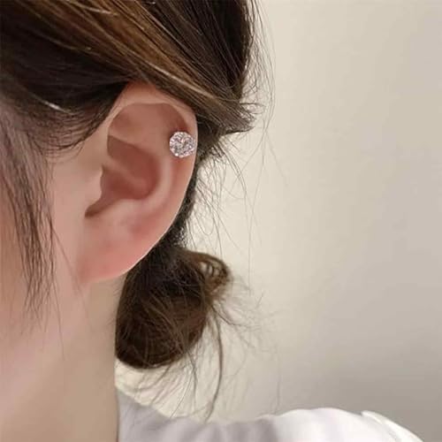XFSAFDM 8 Pairs Clip On Earrings for Non Pierced Ears, Magnetic Ear Studs for Men, Usually Occasion, Men Accessories (Silvery) - Image 4