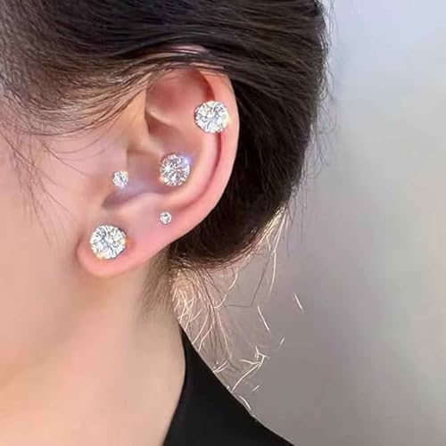 XFSAFDM 8 Pairs Clip On Earrings for Non Pierced Ears, Magnetic Ear Studs for Men, Usually Occasion, Men Accessories (Silvery) - Image 5