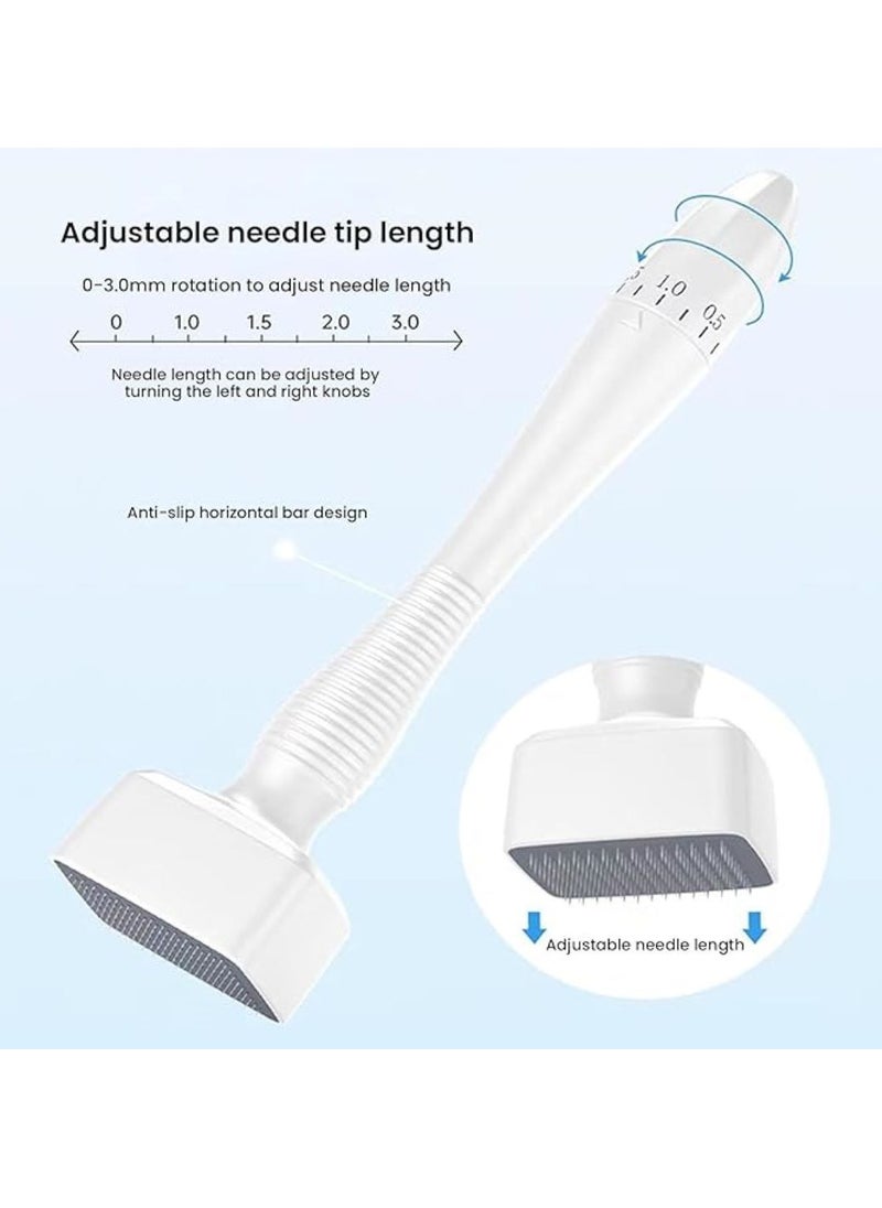 SKY-TOUCH - Adjustable Titanium Microneedling Derma Stamp, 140 Needles, Professional Skin, Hair & Beard Care Tool for Men & Women – Facial,Beard & Hair Growth Support,Adjustable needle length 0-0.3mm - Image 1