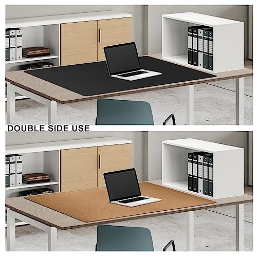 MAIDERN 40” x 24” Leather Desk Mat XL, Large Desk Pad, Reversible Cork & Leather Large Mouse pad for Desk, Waterproof Computer Desk Mat for Gaming Home Office (Black) … - Image 5