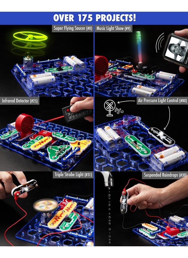 Elenco - Snap Circuits Light Electronics Exploration Kit | Over 175 Exciting Stem Projects | Full Color Project Manual | 55+ Snap Circuits Parts | Stem Educational Toys For Kids 8+,Multi - Image 1