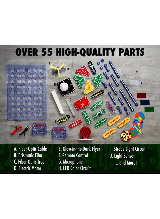 Elenco - Snap Circuits Light Electronics Exploration Kit | Over 175 Exciting Stem Projects | Full Color Project Manual | 55+ Snap Circuits Parts | Stem Educational Toys For Kids 8+,Multi - Image 1