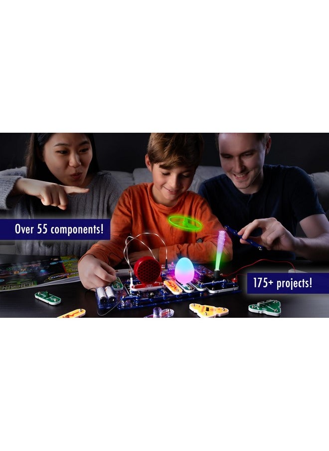 Elenco - Snap Circuits Light Electronics Exploration Kit | Over 175 Exciting Stem Projects | Full Color Project Manual | 55+ Snap Circuits Parts | Stem Educational Toys For Kids 8+,Multi - Image 1