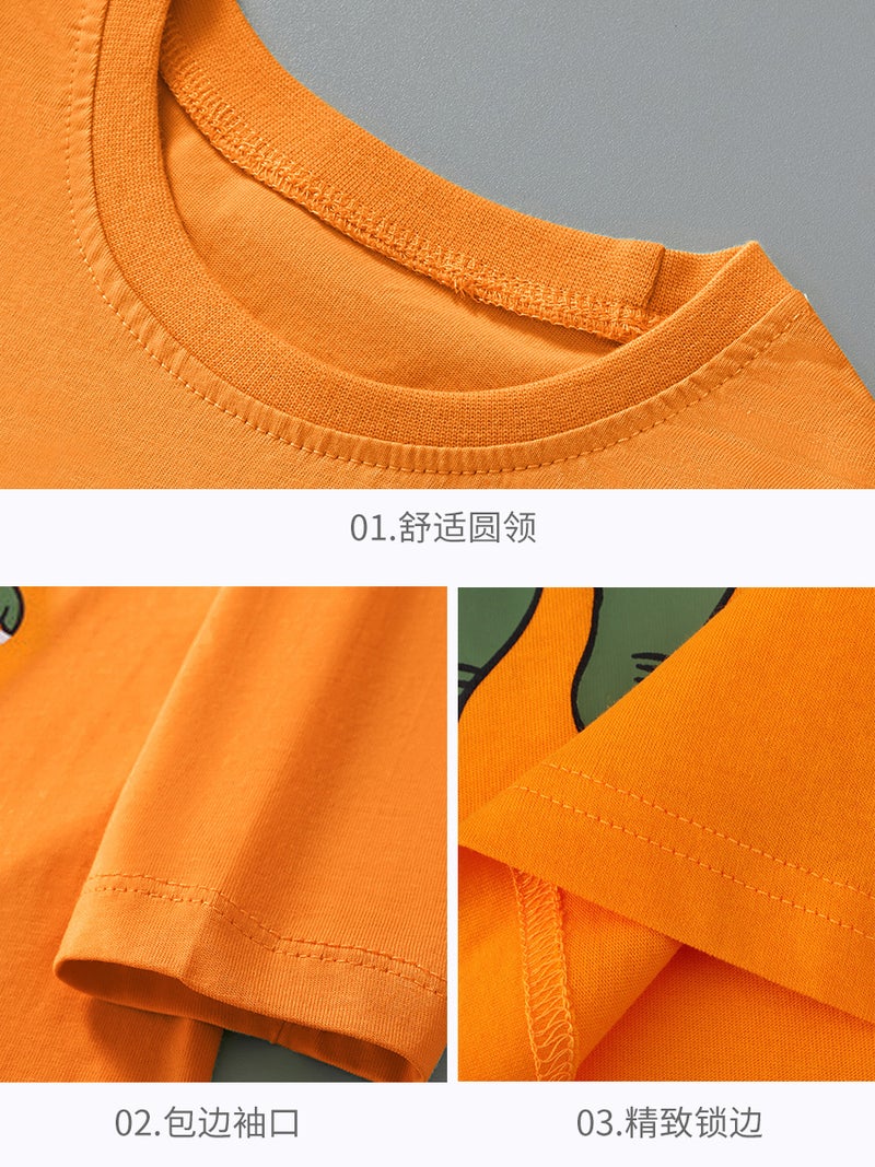 Supply 2025 Cartoon Dinosaur Long-Sleeved T-Shirt Pure Cotton Kidsren Boys And Kidsren'S Clothing - Image 5