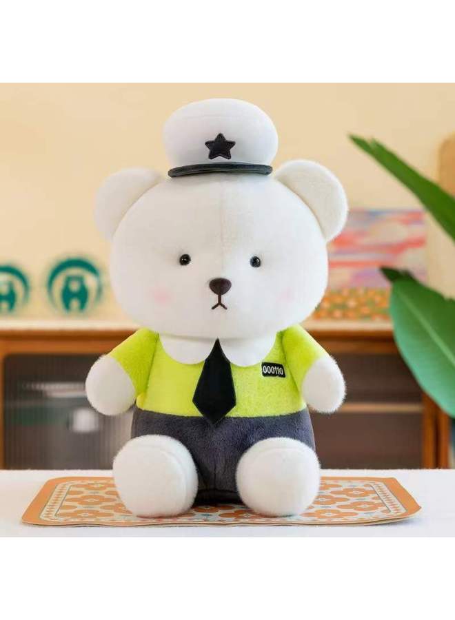 10-inch Grab Machine Doll Doll 40cm Stall Ring Plush Toy Wedding Company Gift Doll-Specifications:Green Police Lena Bear-Color:10inch (about 35cm) - Image 1