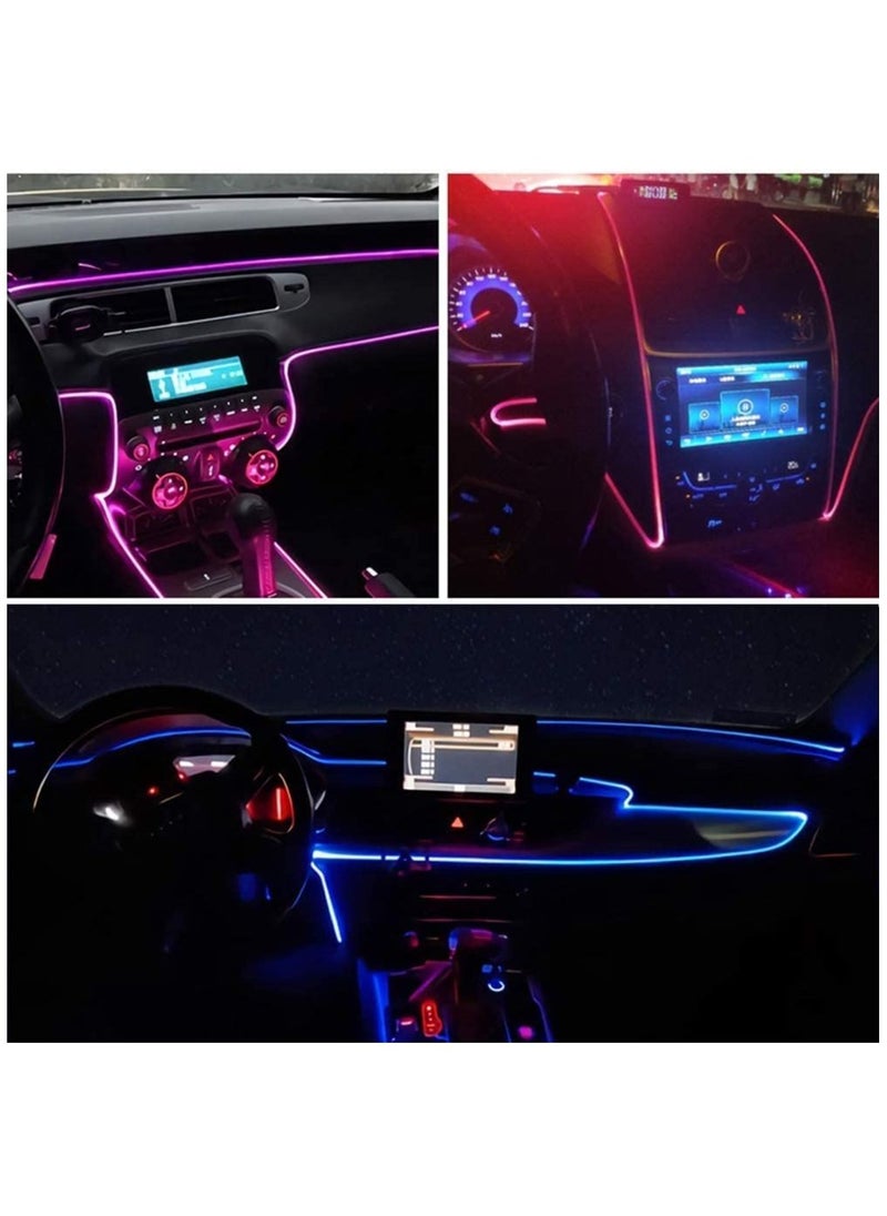 GT-Wheel - Car LED Strip Lights, Multicolor RGB Car Interior Lights,16 Million Colors with Fiber Optic, Ambient Lighting Kits, Sound Active Function, and Wireless Bluetooth APP Control (4 in 1 <6 meters>) - Image 1