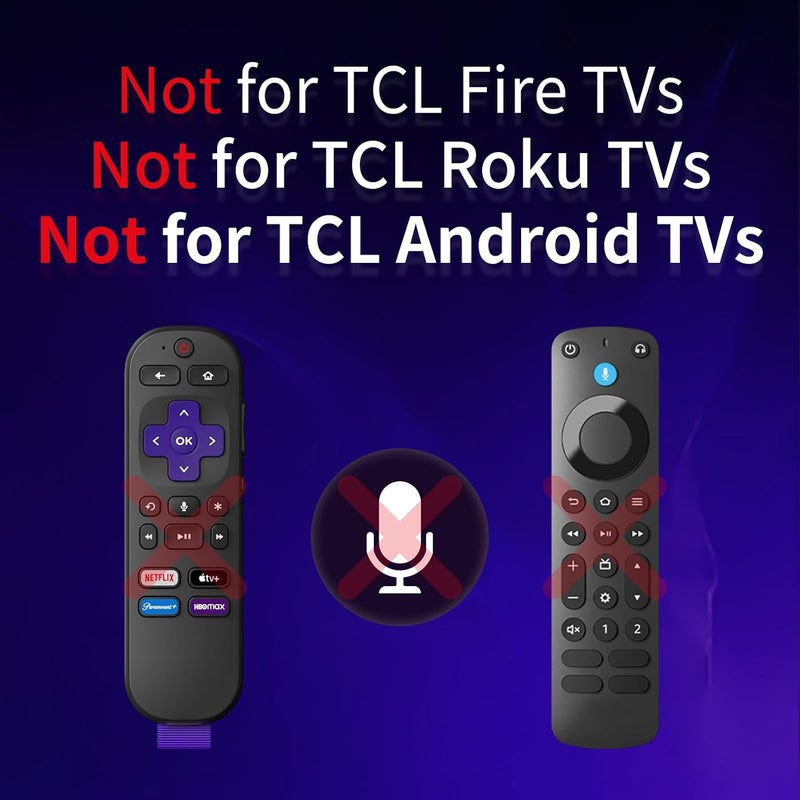 YOSUN (Pack of 2) Replacement-for-TCL-Google-TV-Remote-Control, Universal Remote for TCL Smart UHD HDR LED QD Mini LED QLED 4K Google TVs(Not for Fire/Roku TVs) - Image 2