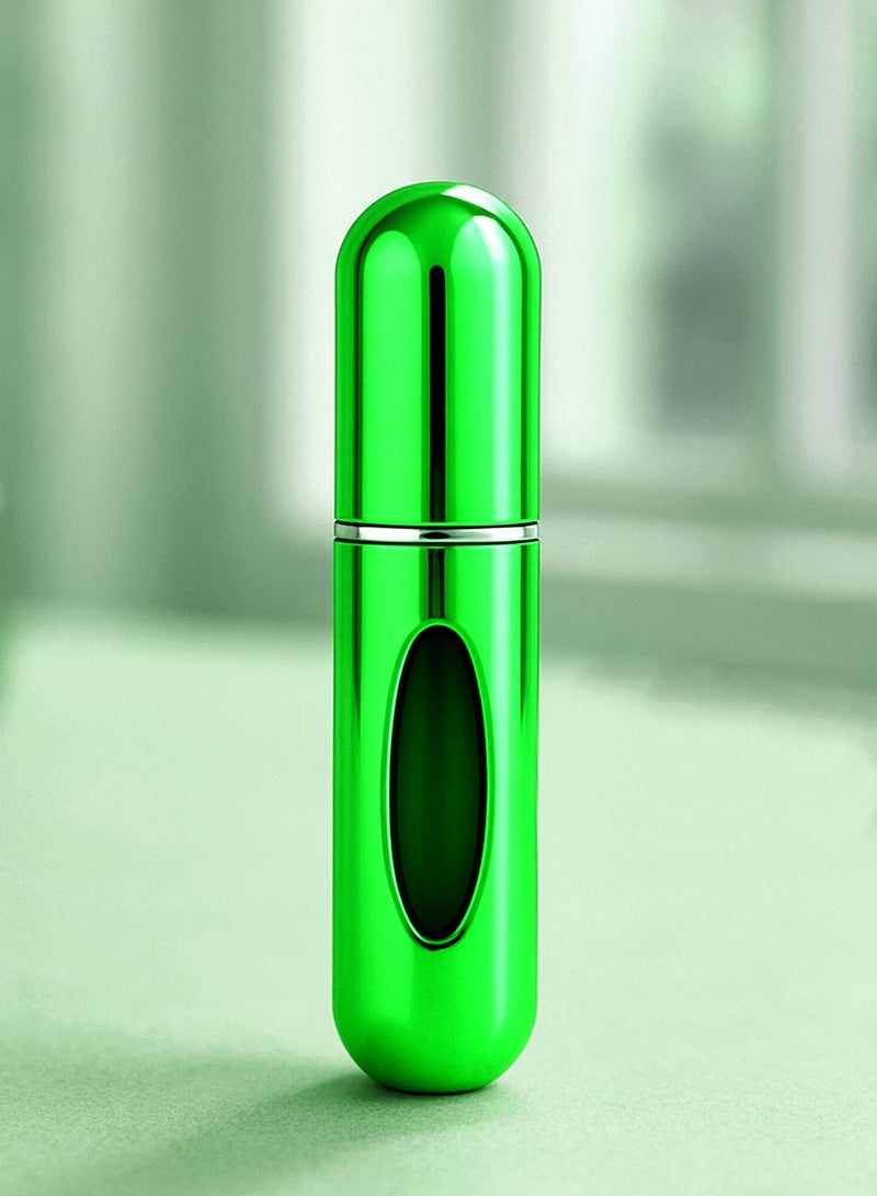 Portable Perfume Bottle Green – 5ml Green Refillable Travel Atomizer | TSA Approved, Leak-Proof & Refillable | Mini Spray for Daily Use - Image 1