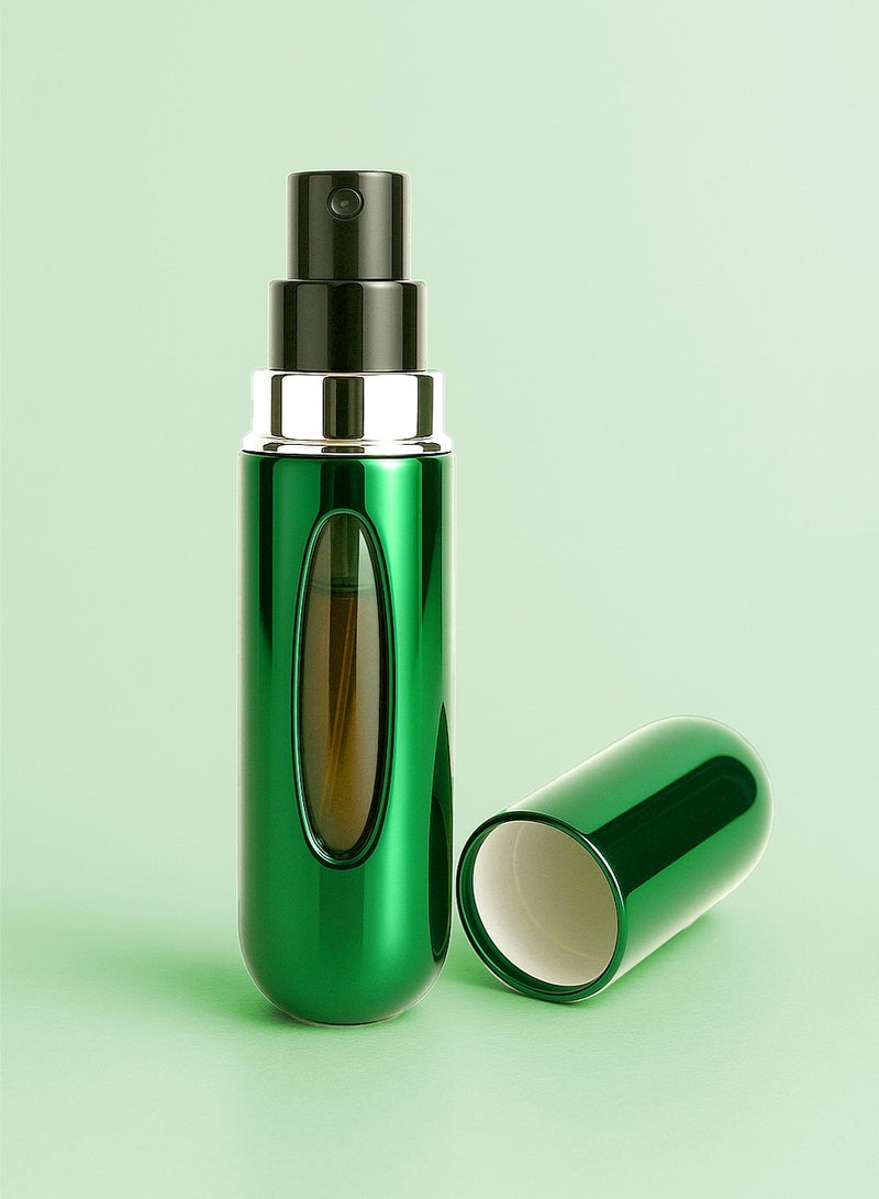 Portable Perfume Bottle Green – 5ml Green Refillable Travel Atomizer | TSA Approved, Leak-Proof & Refillable | Mini Spray for Daily Use - Image 2