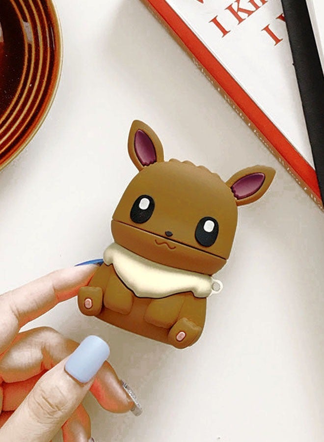 Pokemon Evee 3D Cartoon Case Cover for Apple AirPods Pro Brown - Image 2