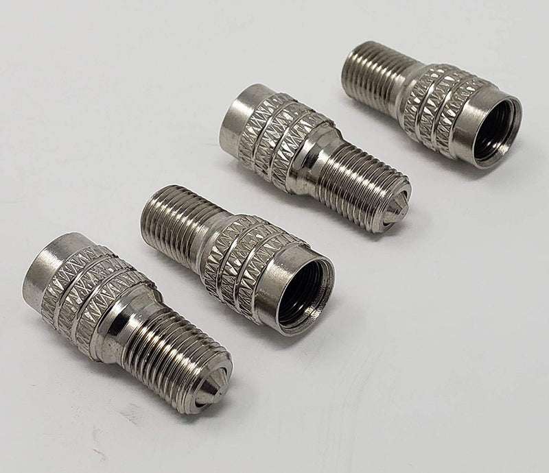 Pack of 4 Muzzys Double Seal Flow Through Valve Stem Extension Tire Caps Inflate Thru for High Pressure Truck Car RV Semi Quad INFLATE Tires and Check Pressure Without Removing The CAPS V2B DS1