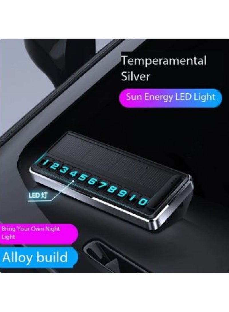 ارواق لوحة رقم هاتف السيارة بالطاقة الشمسية، إضاءة LED، بطاقة ركن السيارة المؤقتة، لوحات مخفية، إيقاف مواقف السيارات، أدوات وقوف السيارات ذات الأرقام المتعددة - Image 1