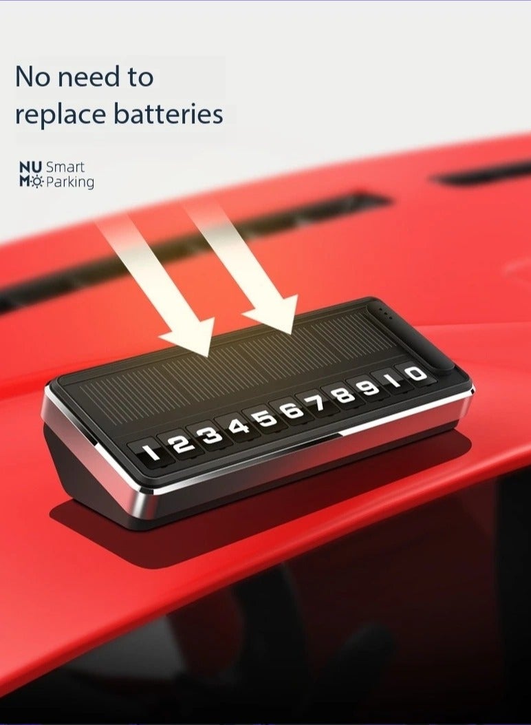 ارواق لوحة رقم هاتف السيارة بالطاقة الشمسية، إضاءة LED، بطاقة ركن السيارة المؤقتة، لوحات مخفية، إيقاف مواقف السيارات، أدوات وقوف السيارات ذات الأرقام المتعددة - Image 4