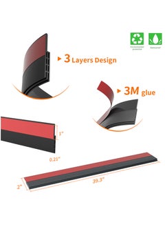 MileMelo Door Draft Stopper Under Door Seal, 39" L Door Sweep for Exterior & Interior Doors, Door Draft Blocker Dust and Noise Insulation Weather Stripping Draft Guard Insulator, Black  - Image 2