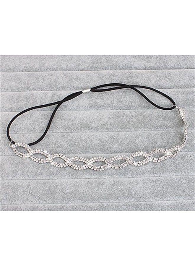 Merroyal Fashion Rhinestones Headband Crown For First Communion, Wedding, Pageant (Sliver) - Image 3