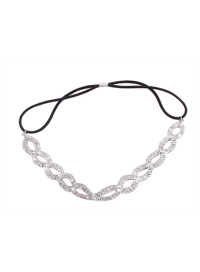 Merroyal Fashion Rhinestones Headband Crown For First Communion, Wedding, Pageant (Sliver) - Image 1