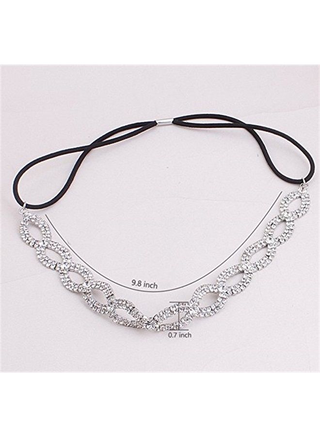 Merroyal Fashion Rhinestones Headband Crown For First Communion, Wedding, Pageant (Sliver) - Image 4