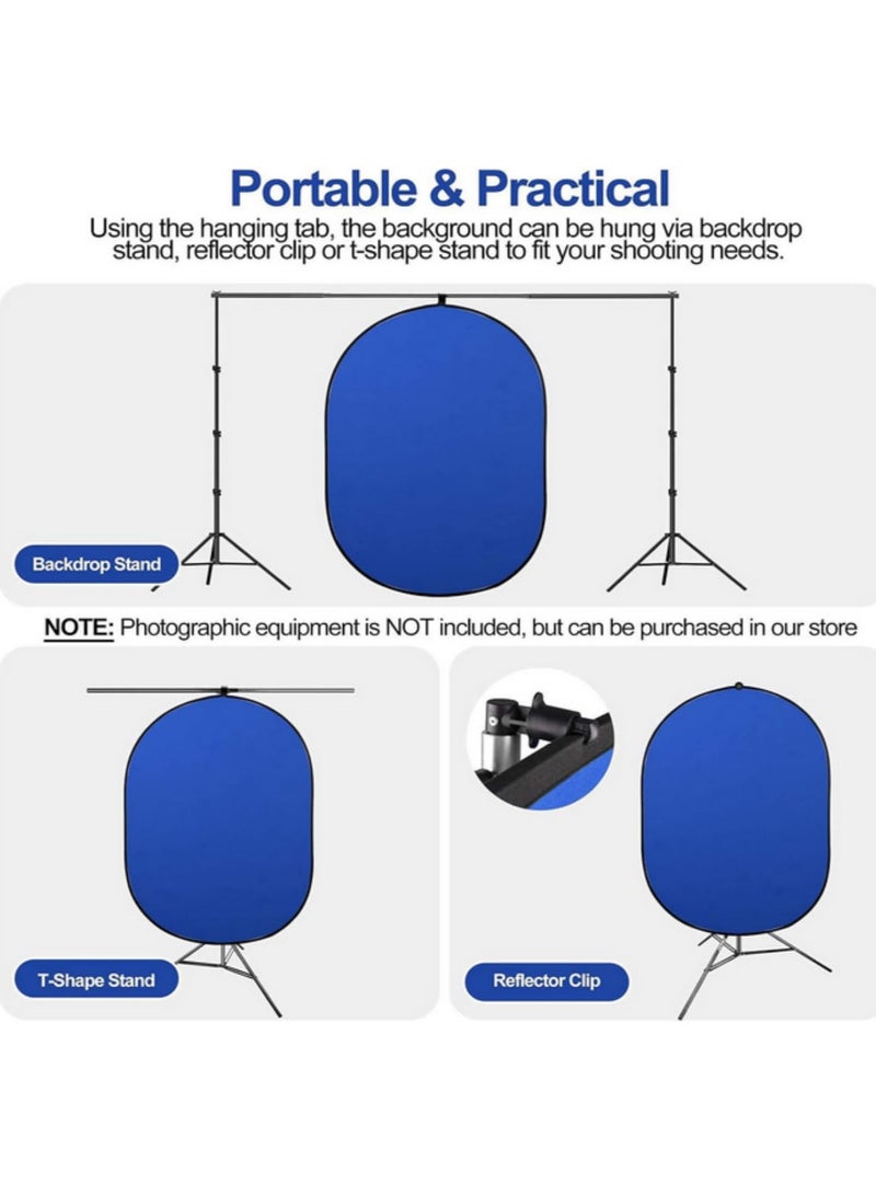 2 in1 Double sided Screen Background Cloth Circular Foldable Photography Studio Backdrop Chromakey with Storage Bag for Photo Video Shooting Professional Studio Setup  Green Blue  100 x 150cm  - Image 3